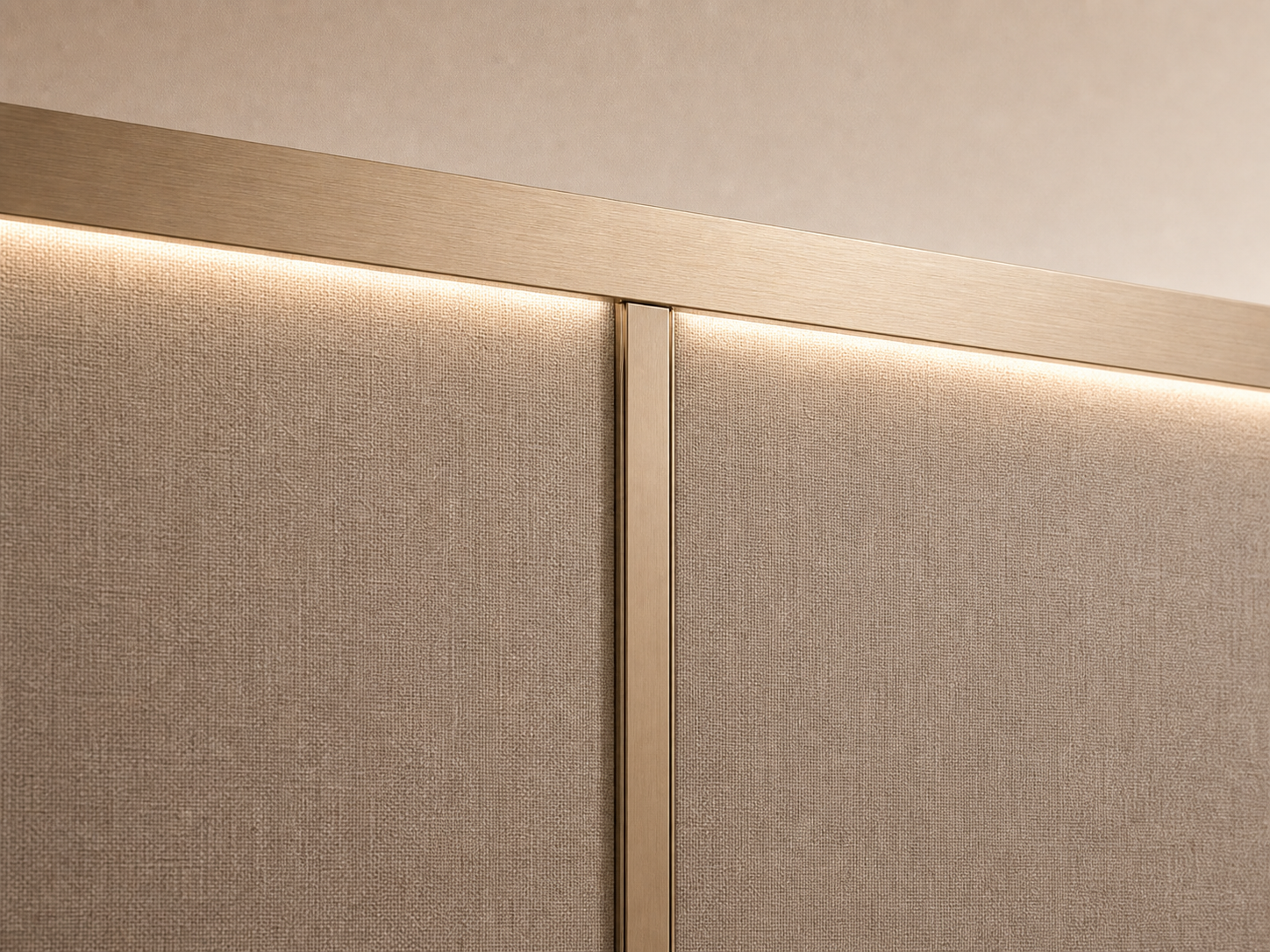 Aluminum wall panel connector profile showing concealed seam between two matched panels