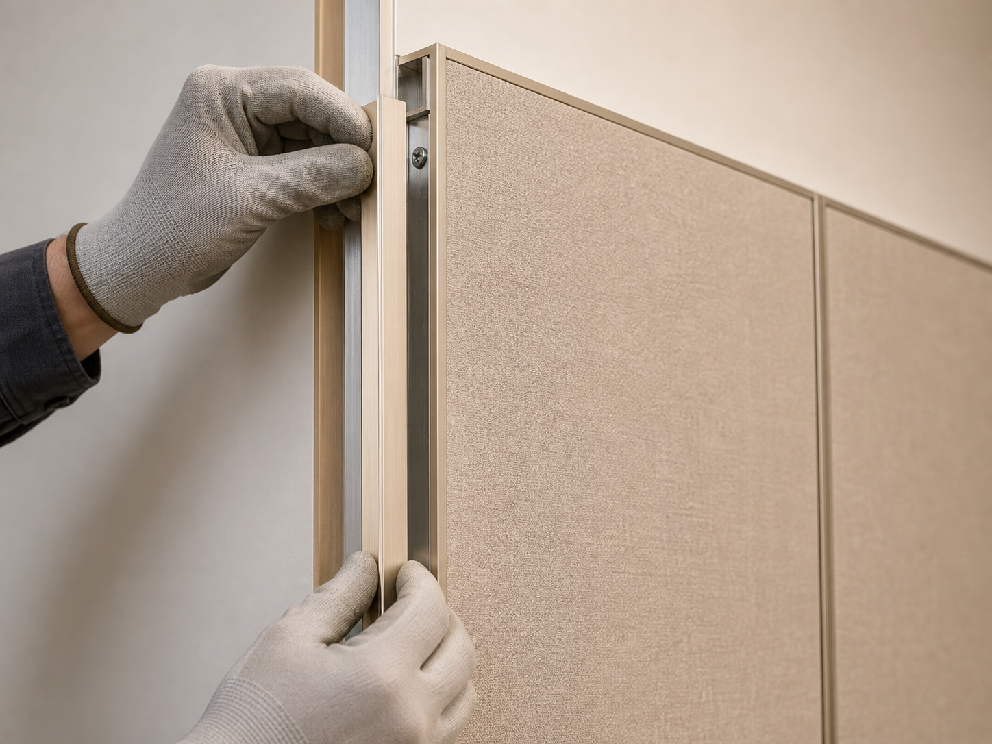 Installer fitting wall panel accessories quickly with minimal site cutting